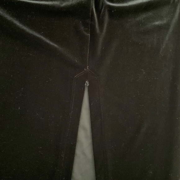 Vtg Faith Couture Velvet Maxi Dress Sz S Black VNeck Back Slit Demure Event Y2K - Picture 11 of 11